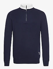 Resteröds - Knitted Zip Pullover - megzti drabužiai - navy - 1