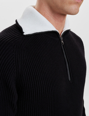 Resteröds - Knitted Zip Pullover - half zip jumpers - svart - 6