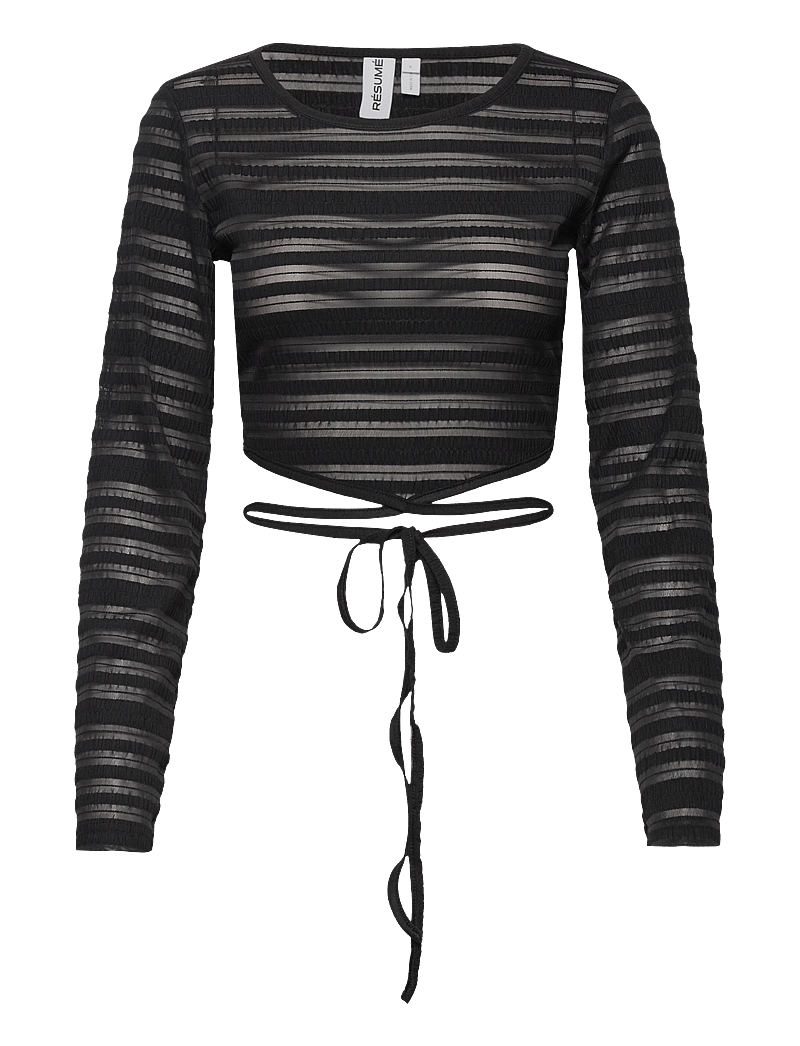 Résumé - PortiaRS Blouse - long sleeved blouses - black - 0