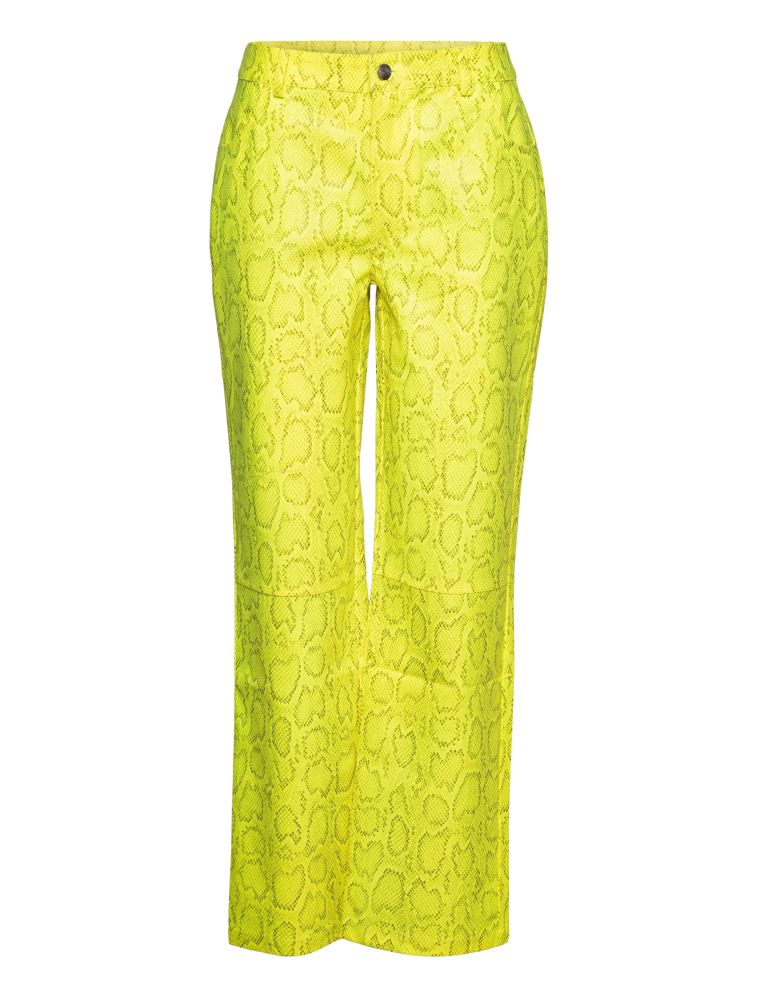Résumé Paomirs Pant, Kvinder, Højtaljede Slangeskindsprint Bukser, Gul, Str: 36