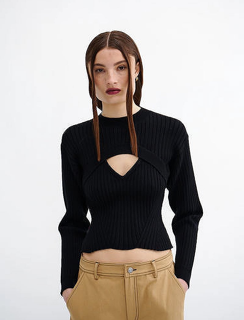 Résumé - VivianRS Knit Blouse - striktrøjer - black - 0