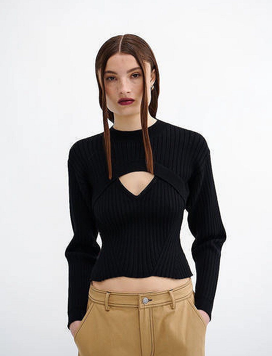 Résumé - VivianRS Knit Blouse - neulepuserot - black - 0