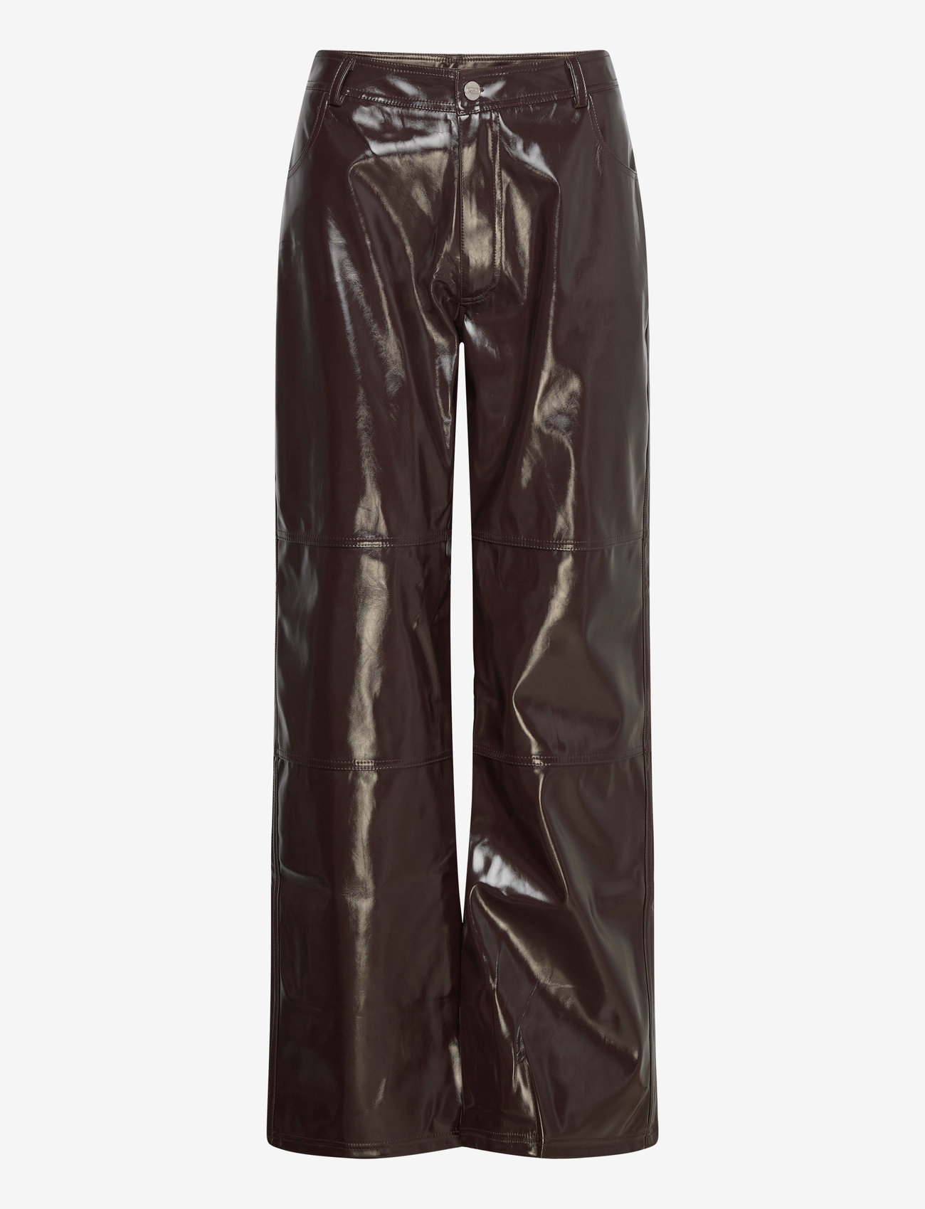 Résumé - VardaRS Pant - læderbukser - dark brown - 0