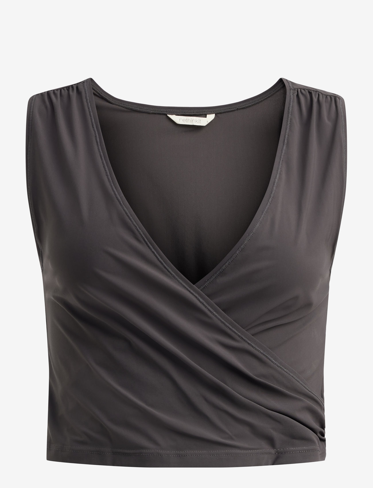 Rethinkit Studios - Wrap Top Athene - crop tops - almost black - 1