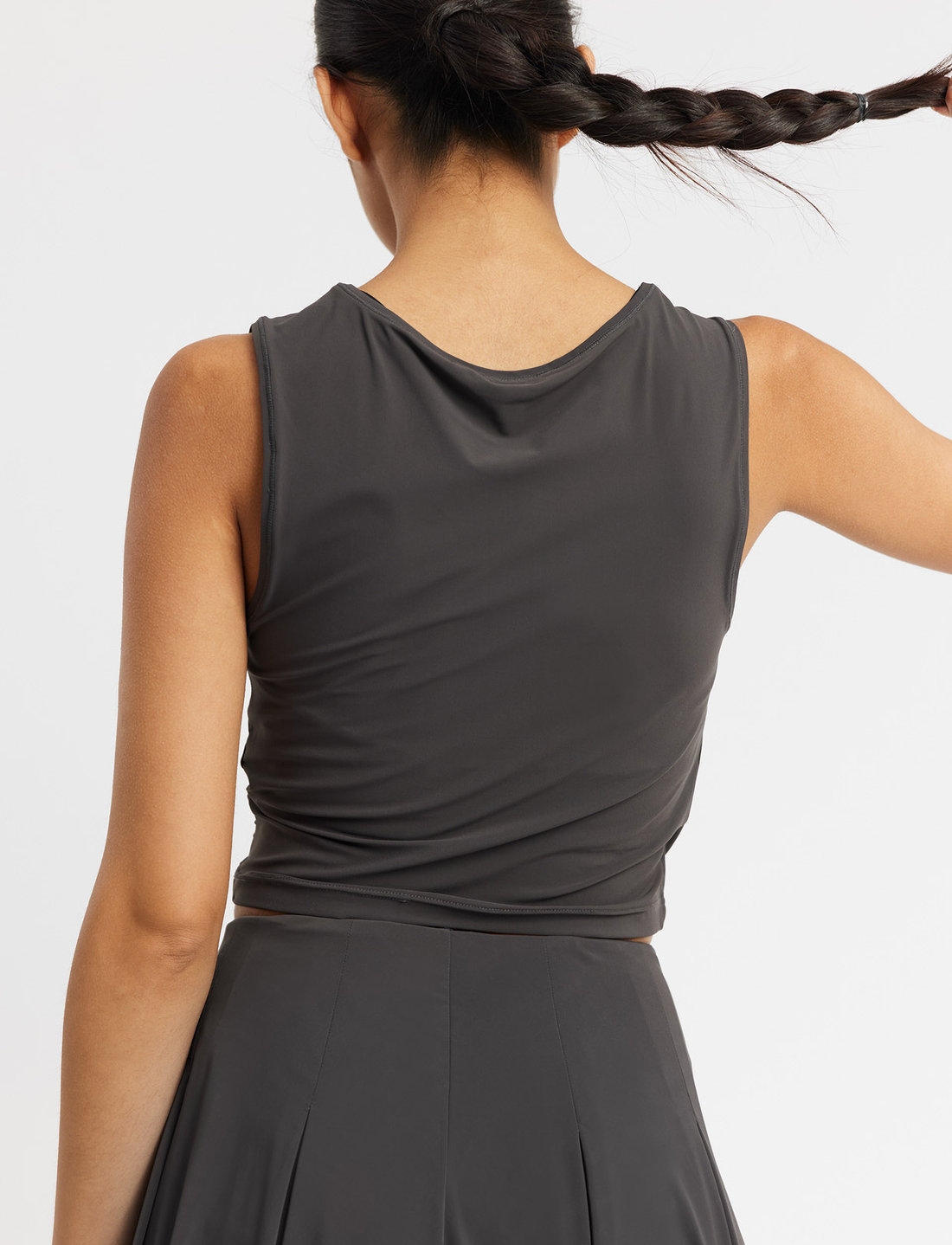 Rethinkit Studios - Wrap Top Athene - crop tops - almost black - 3