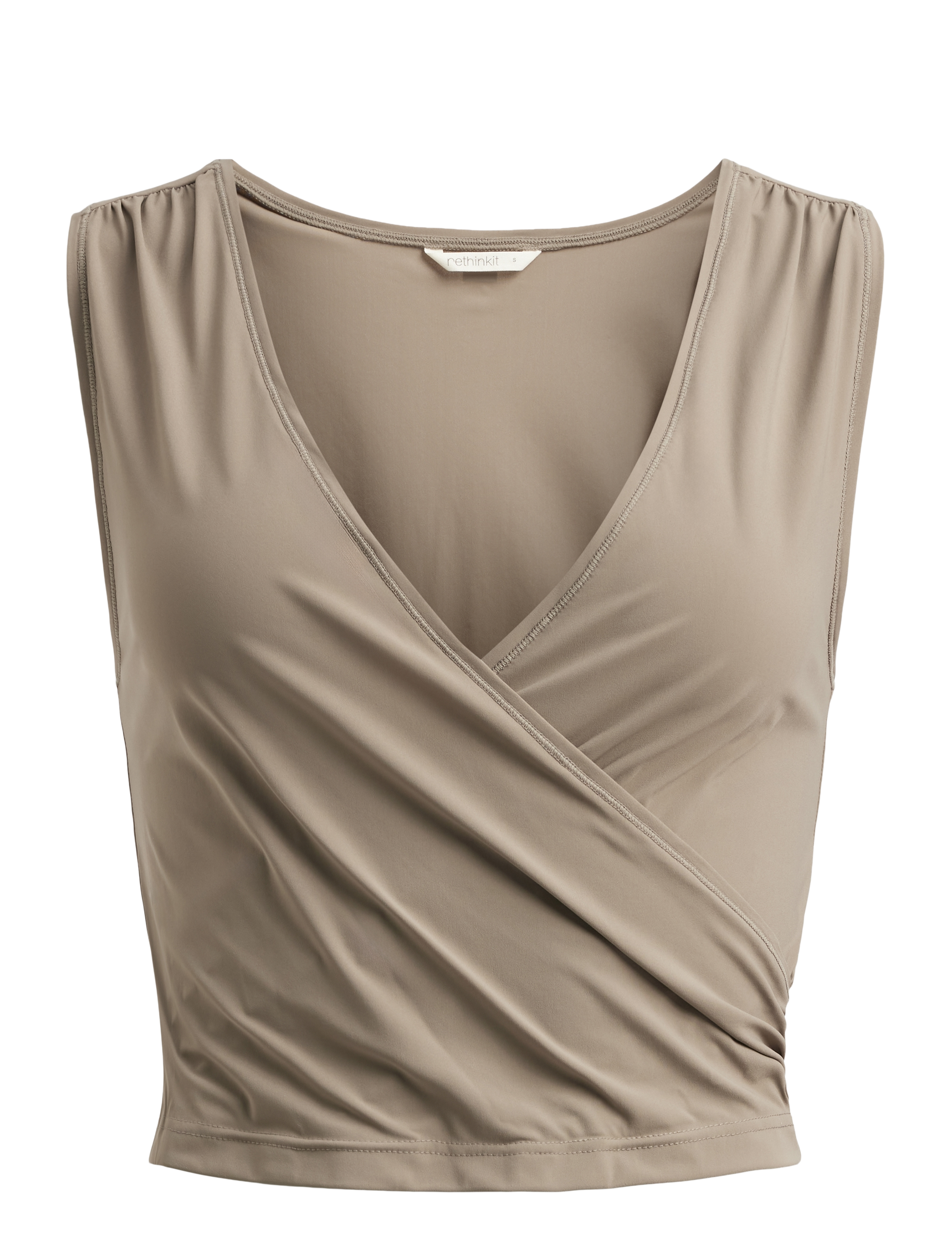 Rethinkit Studios Wrap Top Athene - Crop-Tops - FALLEN ROCK / brown