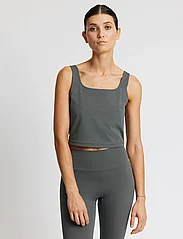 Rethinkit - Butter Soft Alice Fitted Top - crop tops - charcoal grey - 2