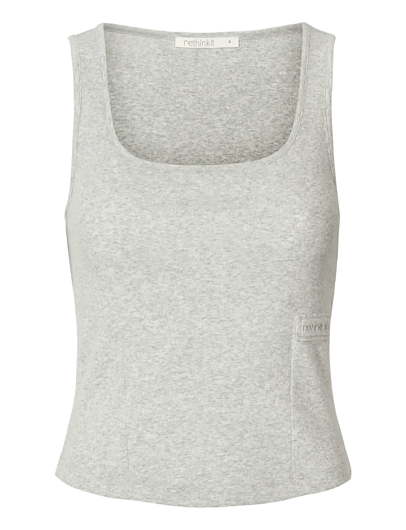 Rethinkit Studios - Elevate short top - toppar & t-shirts - grey melange - 1