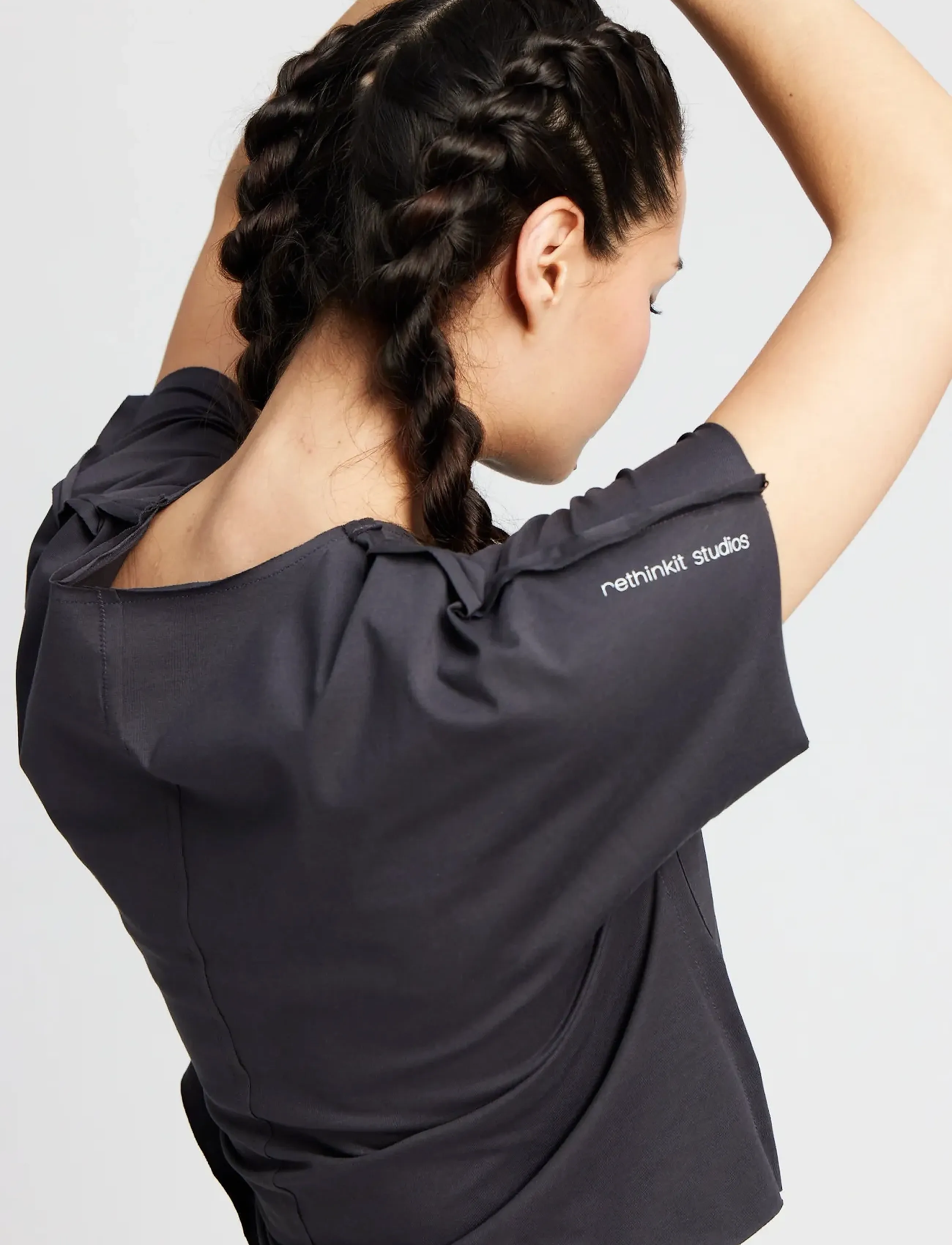 Rethinkit Studios - Tee Short Raw Edges Caen - t-shirts - almost black - 3