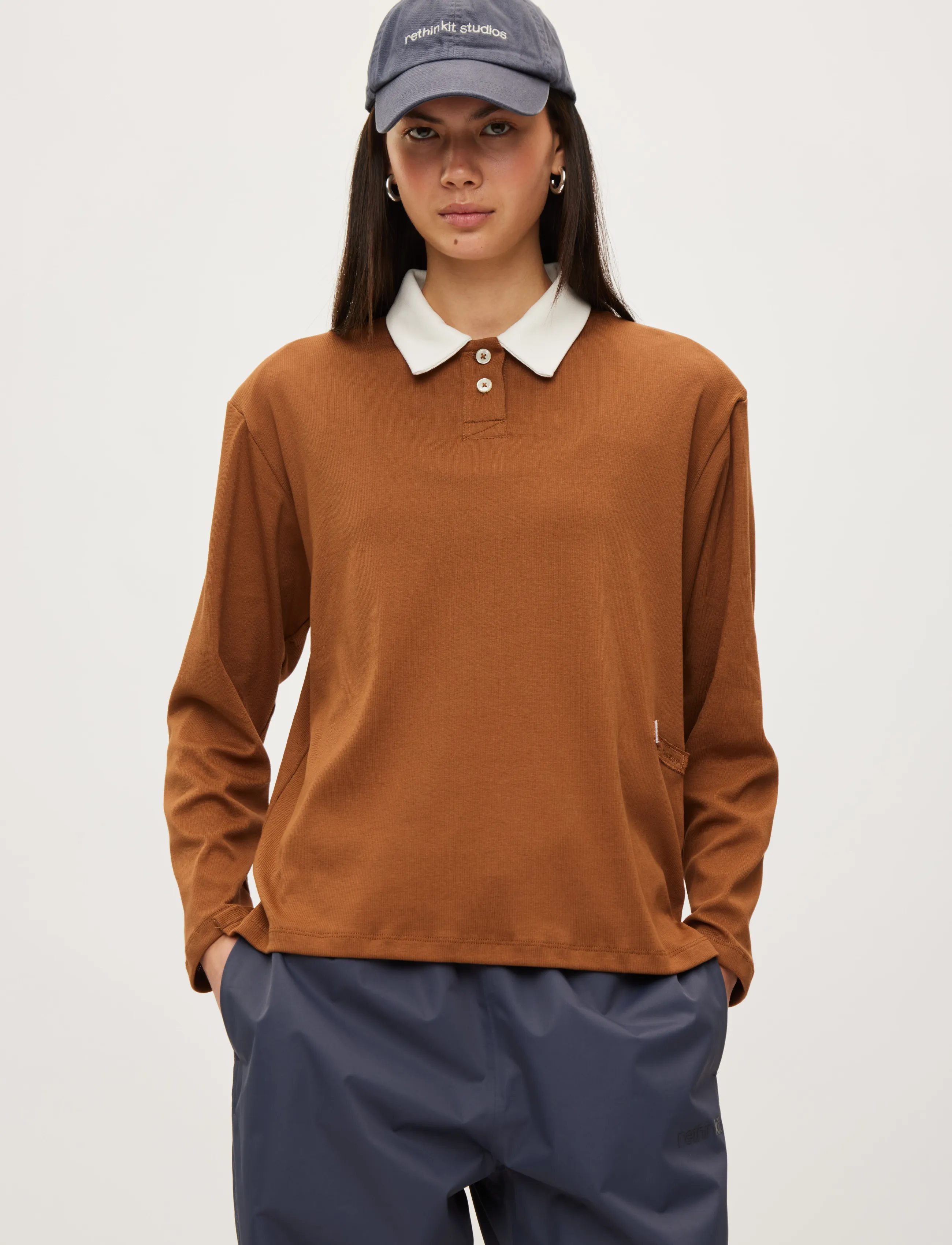 Rethinkit Studios - Rib Polo LS Elevate - polos - dachshund brown - 3