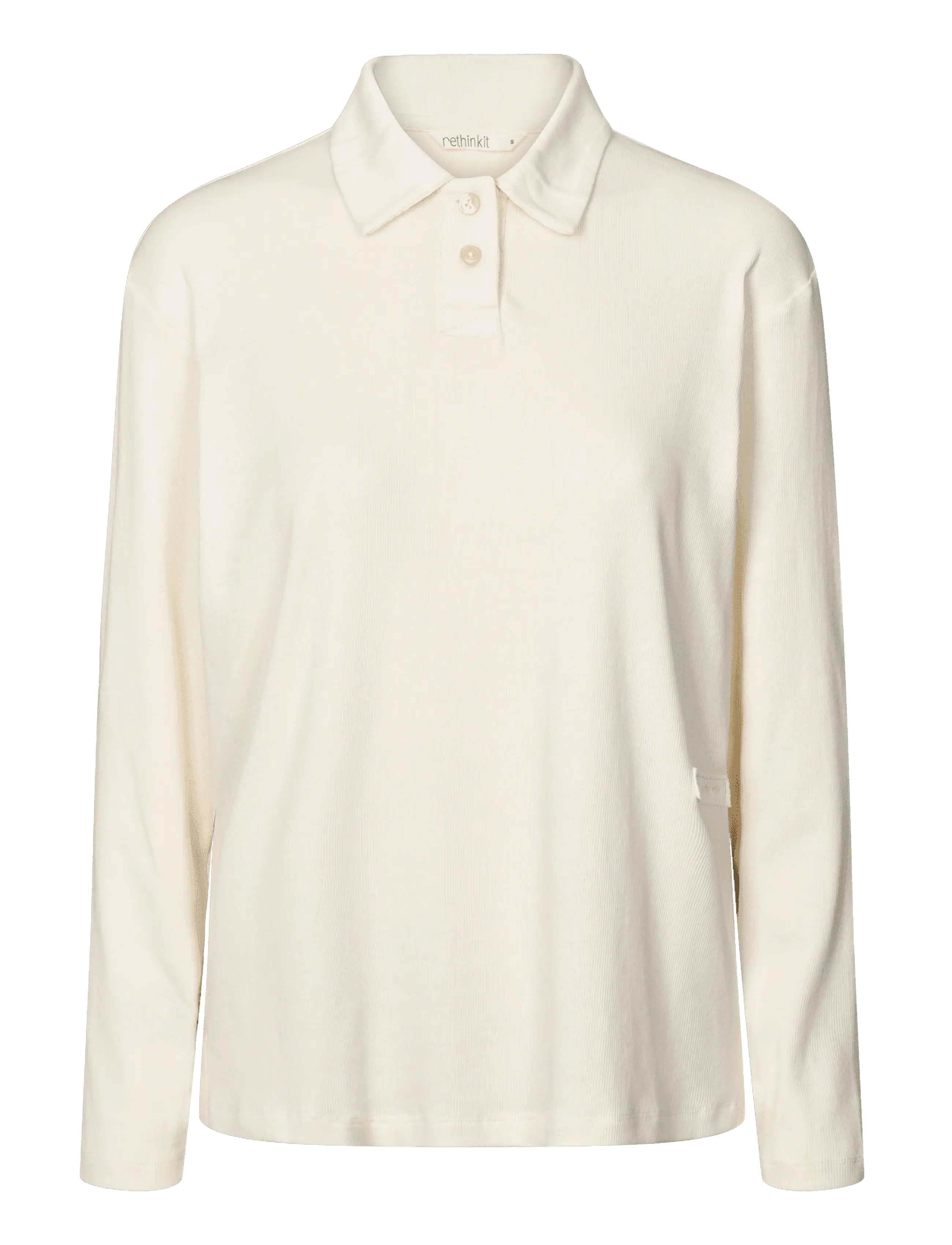 RETHINKIT STUDIOS Rib Polo Ls Elevate Cream - L - Damen