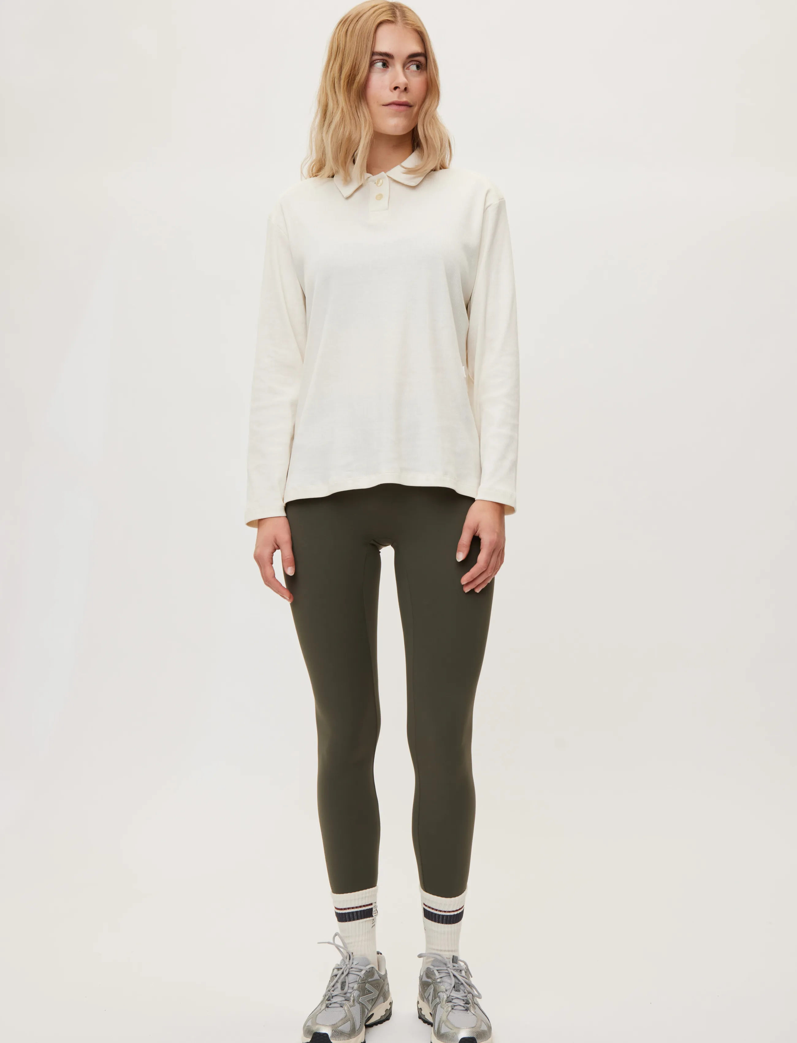 Rethinkit Studios - Rib Polo LS Elevate - poloshirts - ivory - 3