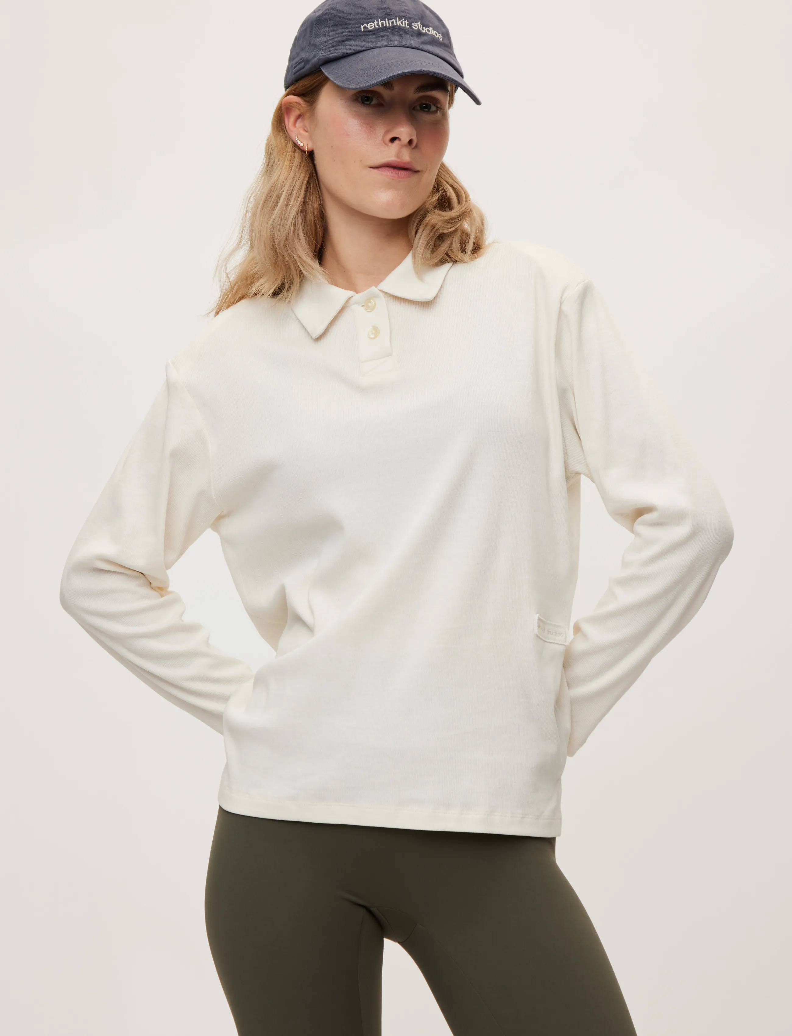 Rethinkit Studios - Rib Polo LS Elevate - poloshirts - ivory - 5