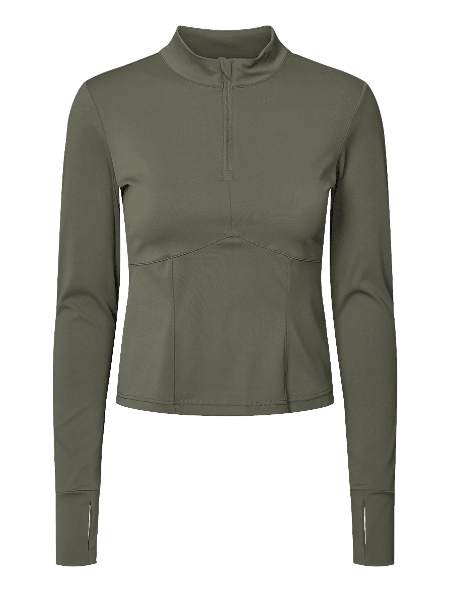 Rethinkit Studios - Butter Soft Half Zip True to body - tops - charcoal olive - 0