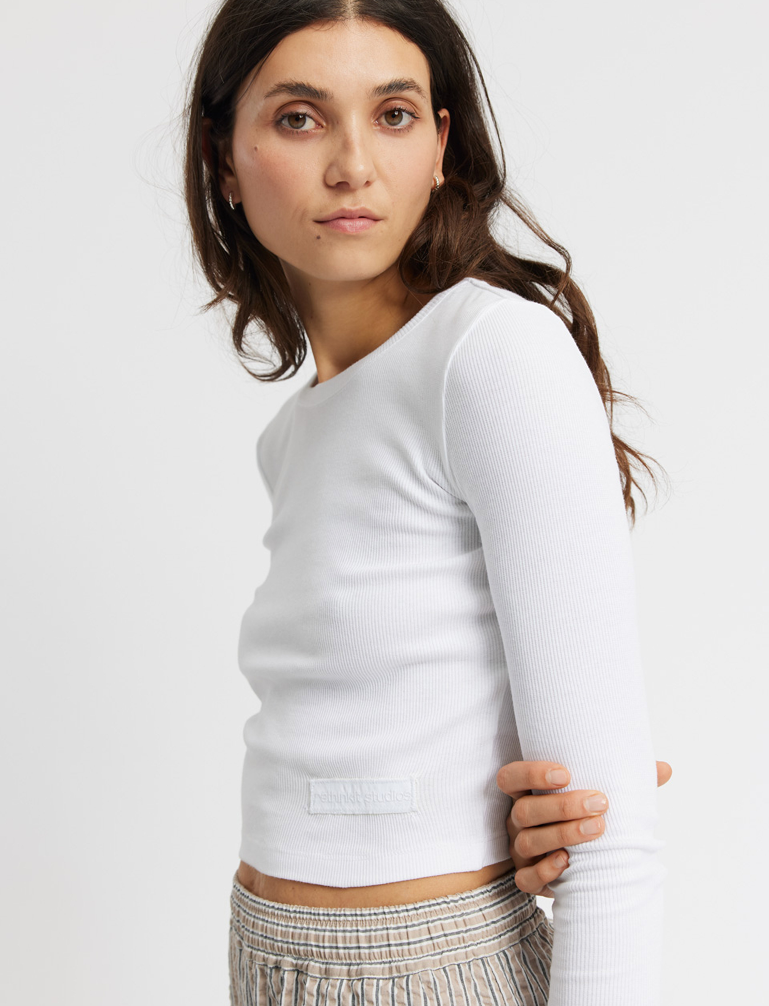 Rethinkit Studios - Soft Rib Crop Tee Key - white - 4