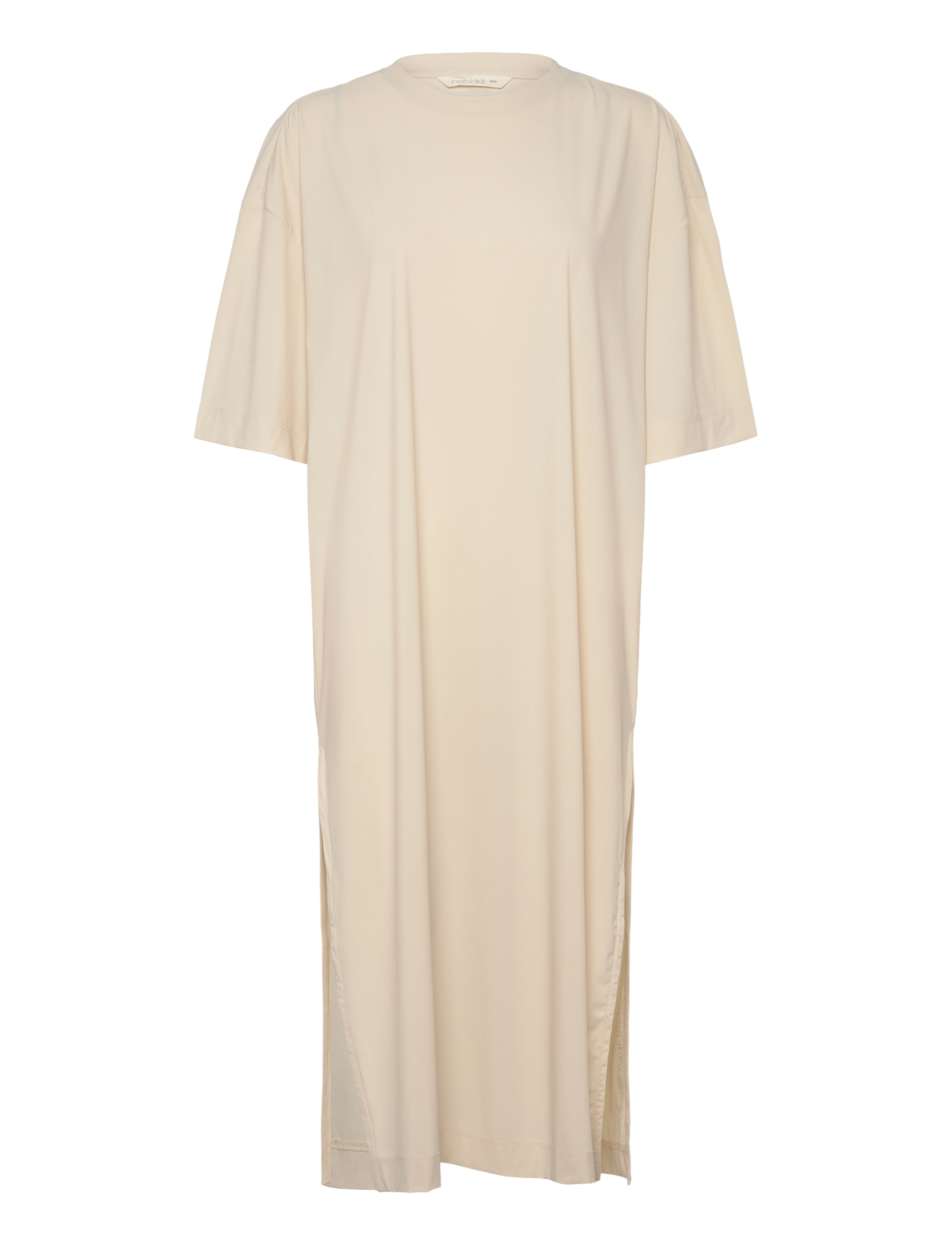 Rethinkit Studios HANGOUT Tee Dress Slit - Kleider & Röcke - 3355 SUMMER SAND / cream