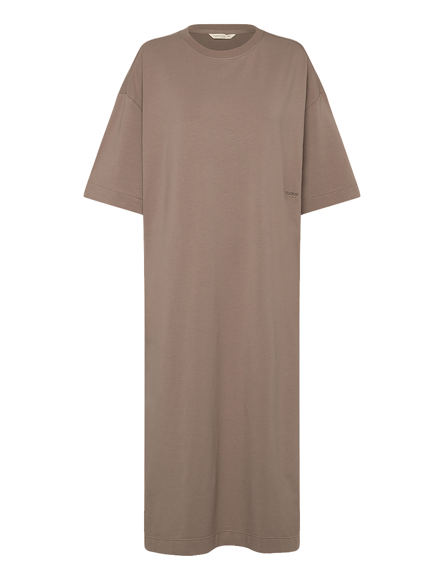 Rethinkit Studios - Light Sweat Tee dress - sukienki - warm grey - 0