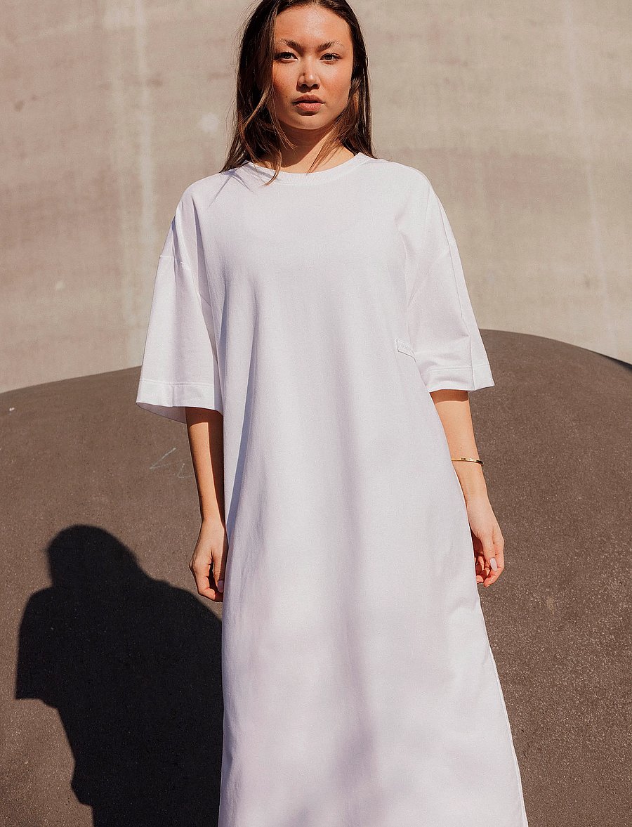 Rethinkit Studios - Light Sweat Tee dress - suknelės ir sijonai - white - 2
