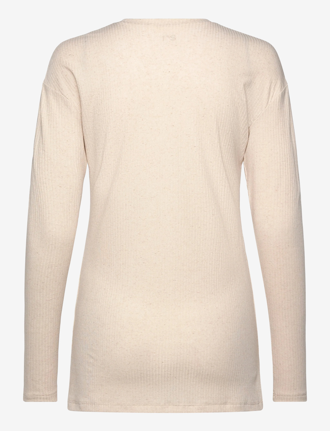 Rethinkit Studios - Wide Rib Long Tee Merci - langarmshirts - soft beige melange - 1