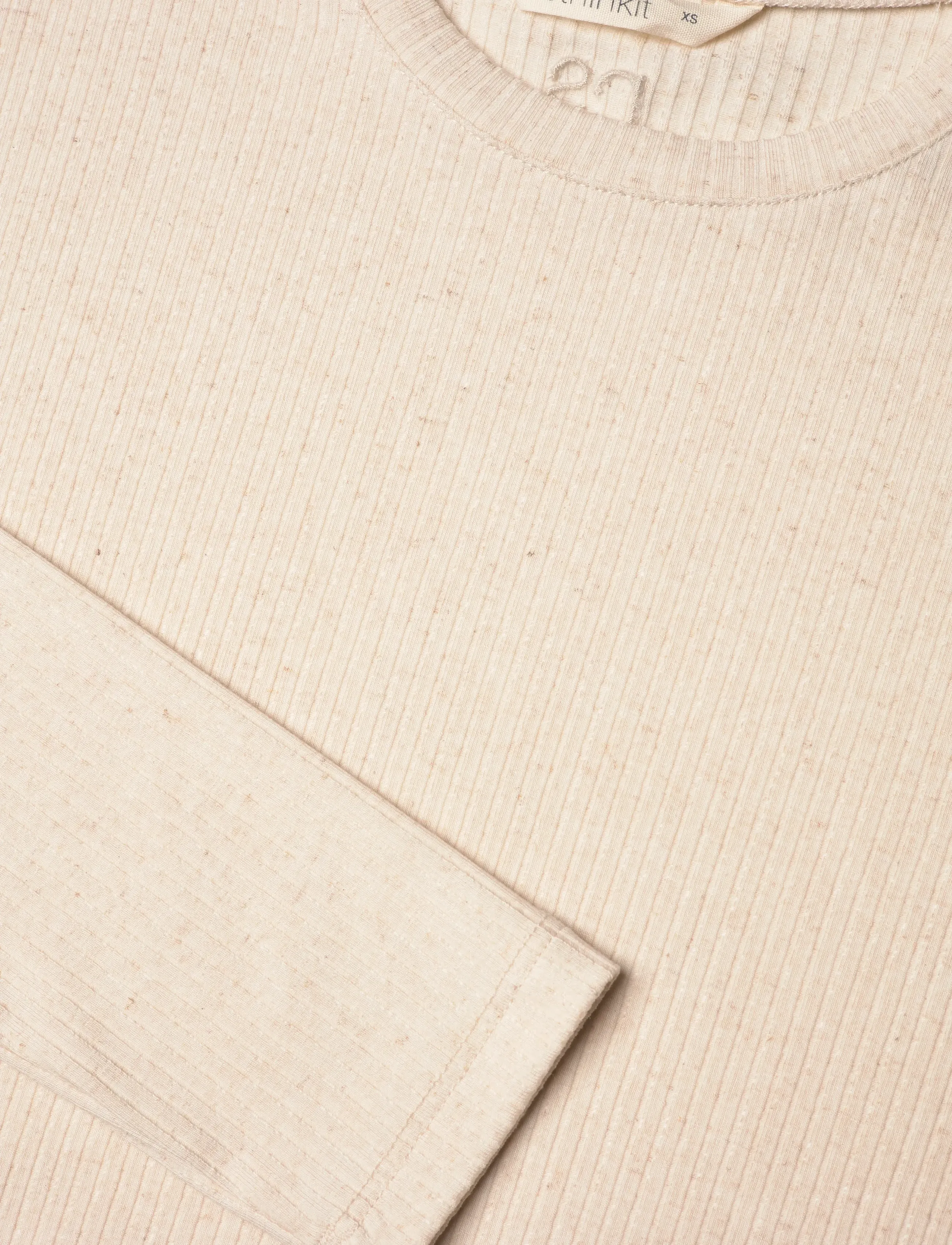 Rethinkit Studios - Wide Rib Long Tee Merci - spordisärgid - soft beige melange - 5
