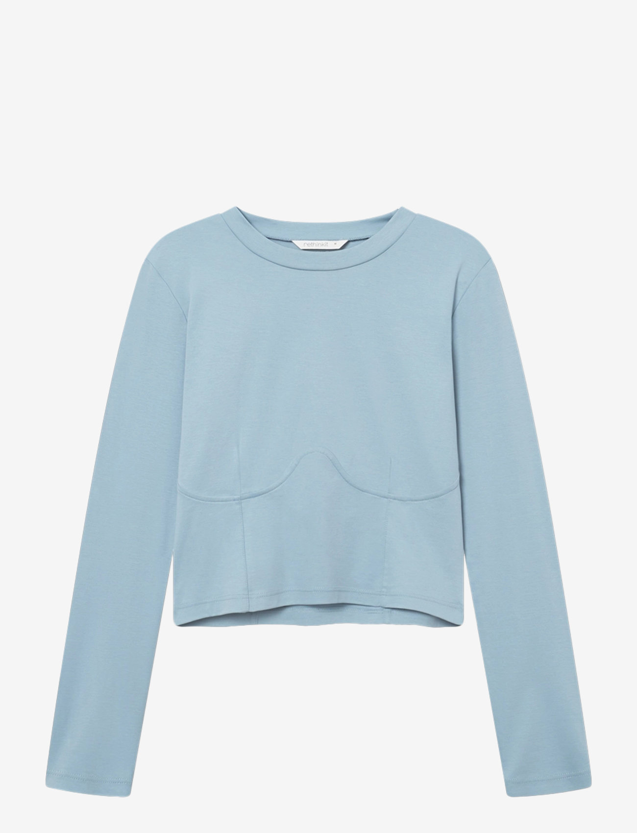 Rethinkit Studios - Curved Tee Nice - langærmede overdele - frozen blue - 0