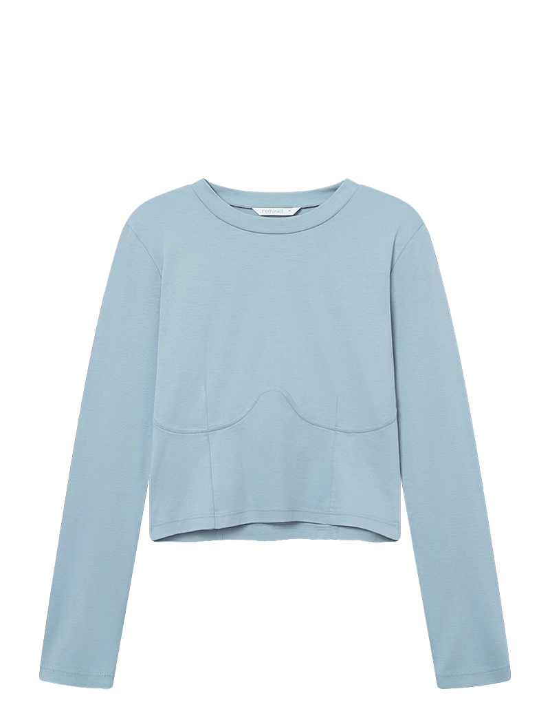 Rethinkit Studios - Curved Tee Nice - långärmade tröjor - frozen blue - 0