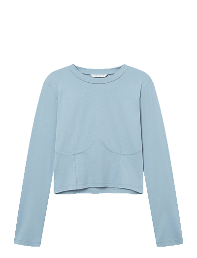 Rethinkit Studios Curved Tee Nice - Alussärgid - FROZEN BLUE / blue