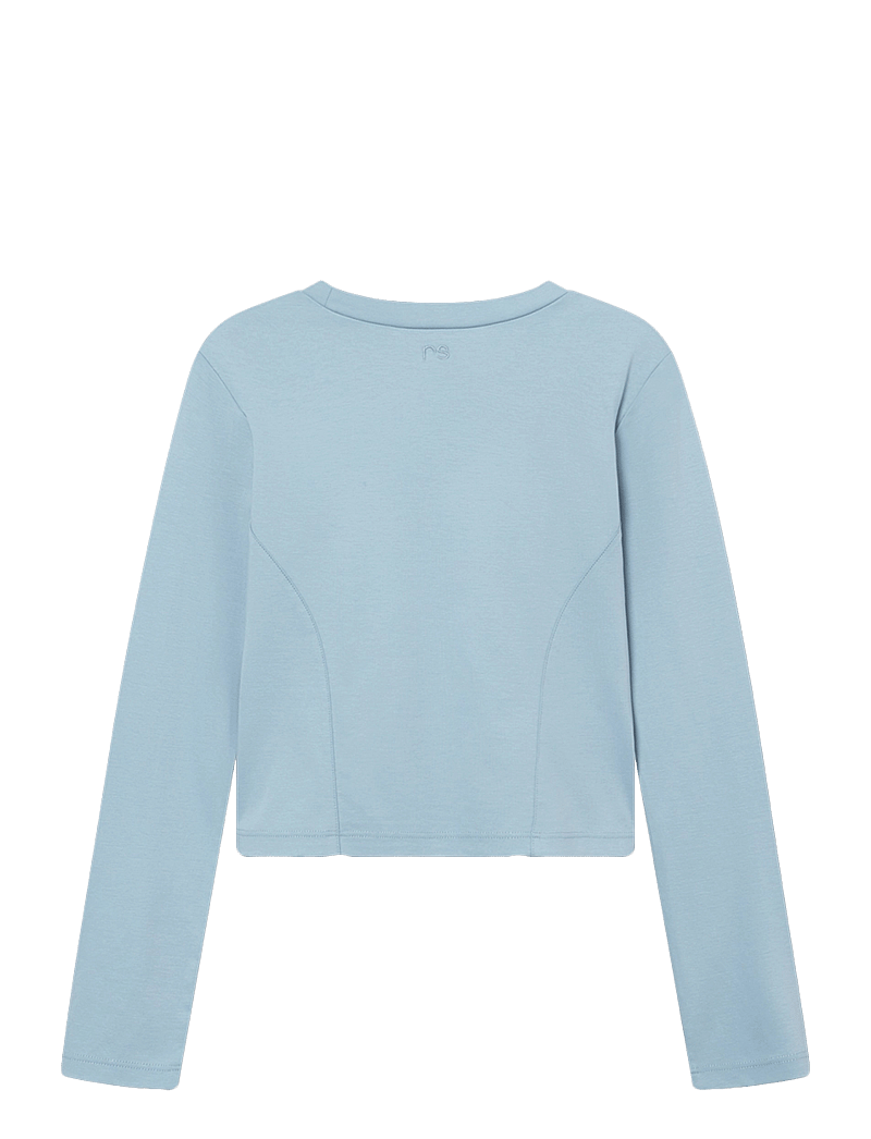 Rethinkit Studios - Curved Tee Nice - långärmade tröjor - frozen blue - 1