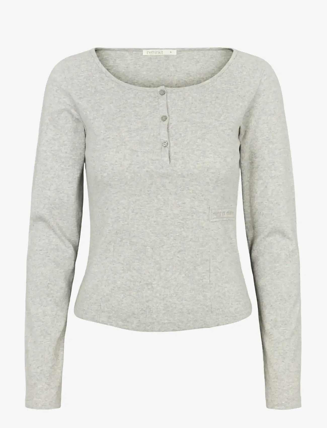 Rethinkit Studios - Elevate L/S T-shirt - longsleeved tops - grey melange - 1