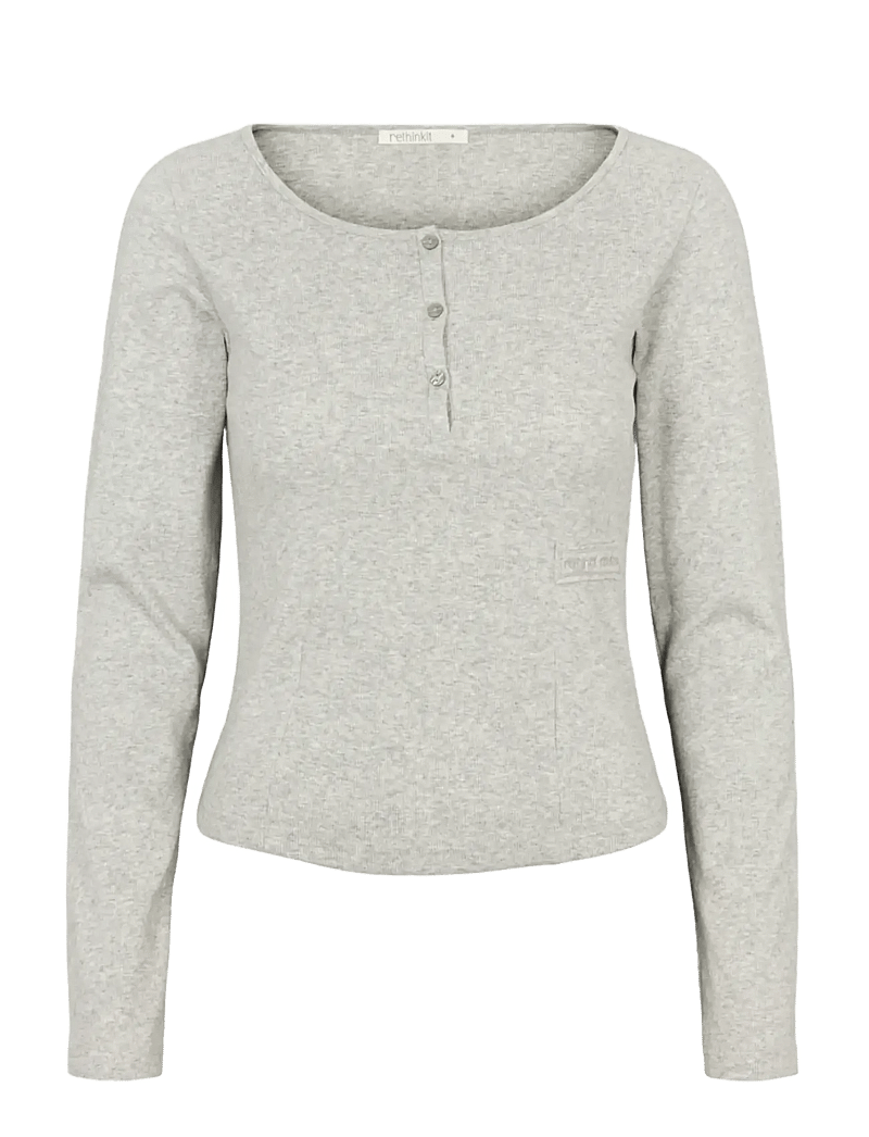 Rethinkit Studios - Elevate L/S T-shirt - alussärgid ja t-särgid - grey melange - 1