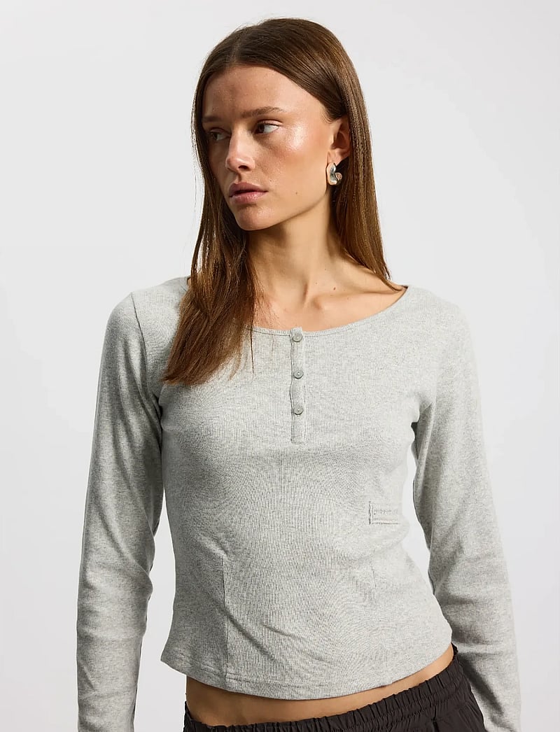 Rethinkit Studios - Elevate L/S T-shirt - alussärgid ja t-särgid - grey melange - 0