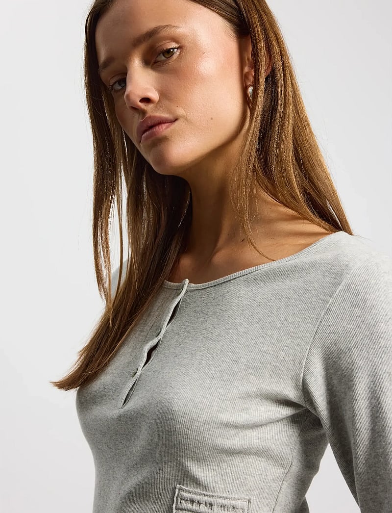 Rethinkit Studios - Elevate L/S T-shirt - alussärgid ja t-särgid - grey melange - 3