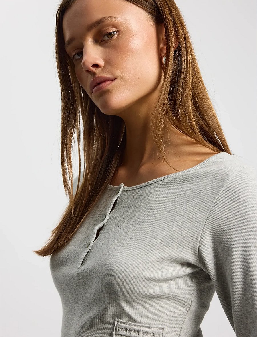Rethinkit Studios - Elevate L/S T-shirt - alussärgid ja t-särgid - grey melange - 3