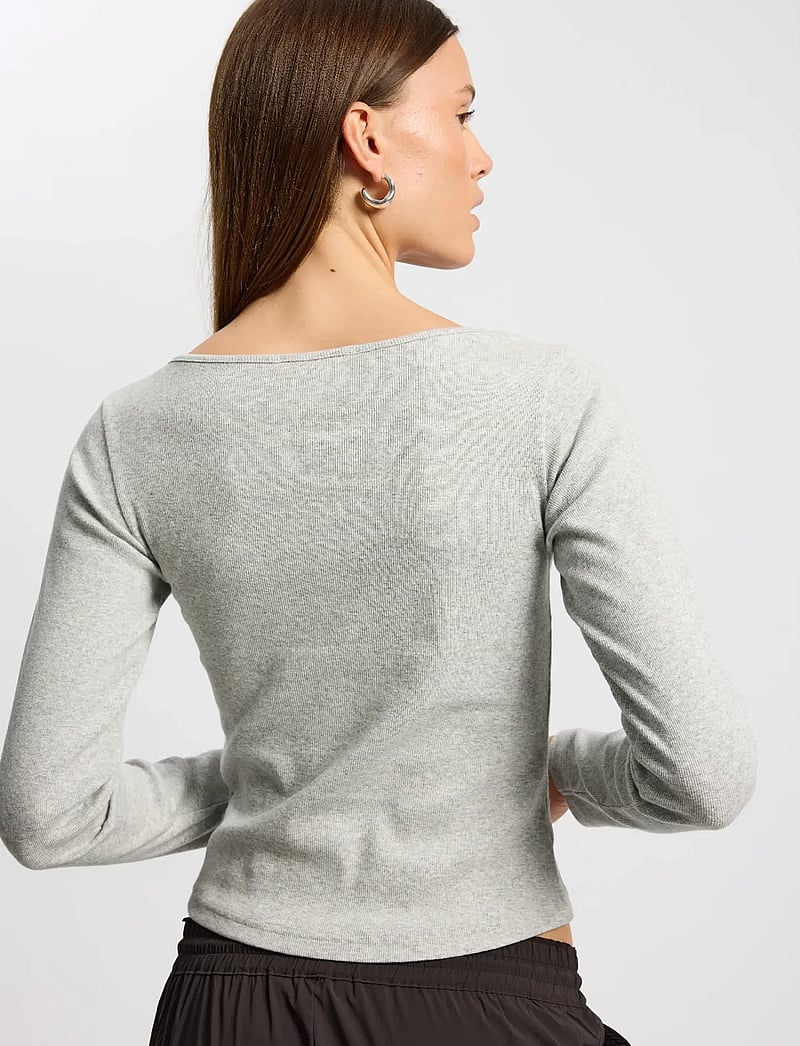 Rethinkit Studios - Elevate L/S T-shirt - alussärgid ja t-särgid - grey melange - 4