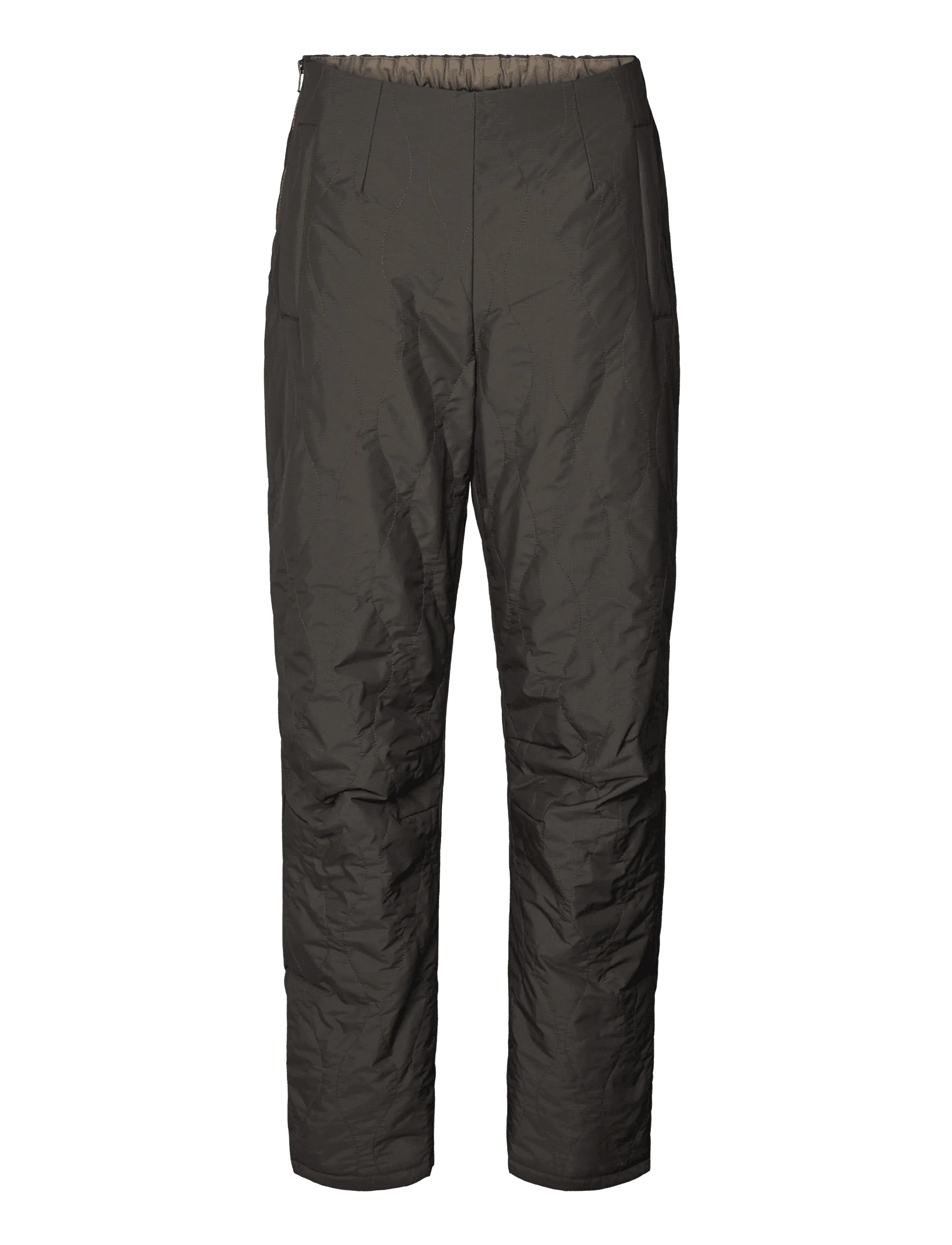 Rethinkit Studios Quilted Trousers Field - Lauko kelnės - ALMOST BLACK / black