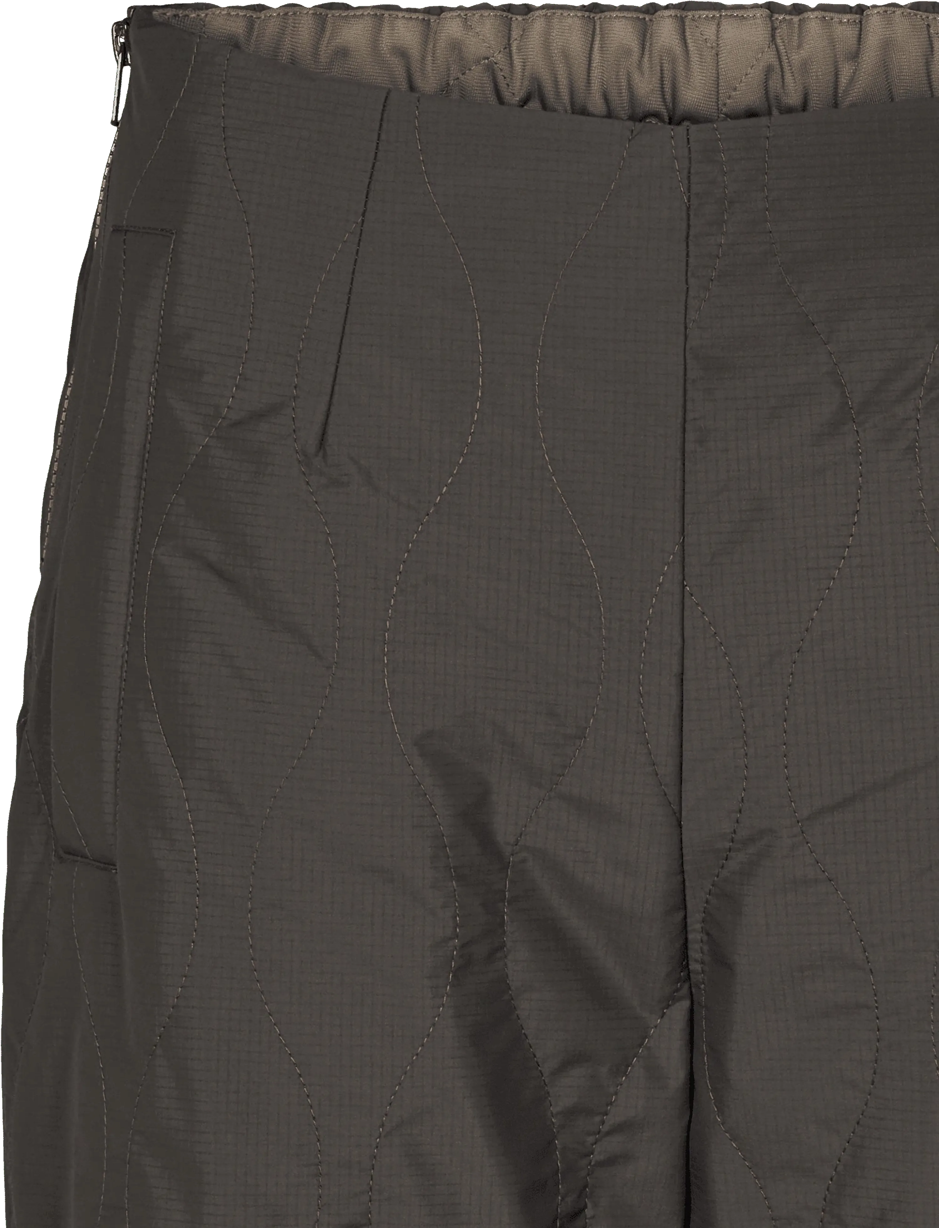 Rethinkit Studios - Quilted Trousers Field - lauko kelnės - almost black - 2