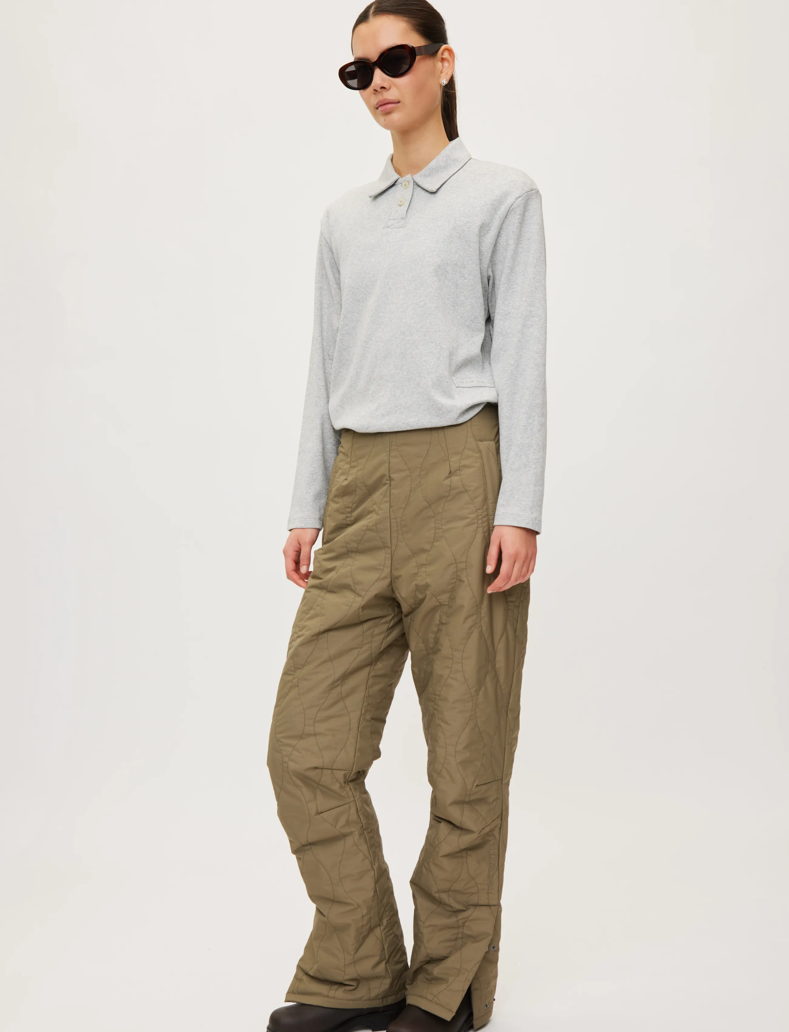 Rethinkit Studios - Quilted Trousers Field - outdoorhosen - dust green - 3