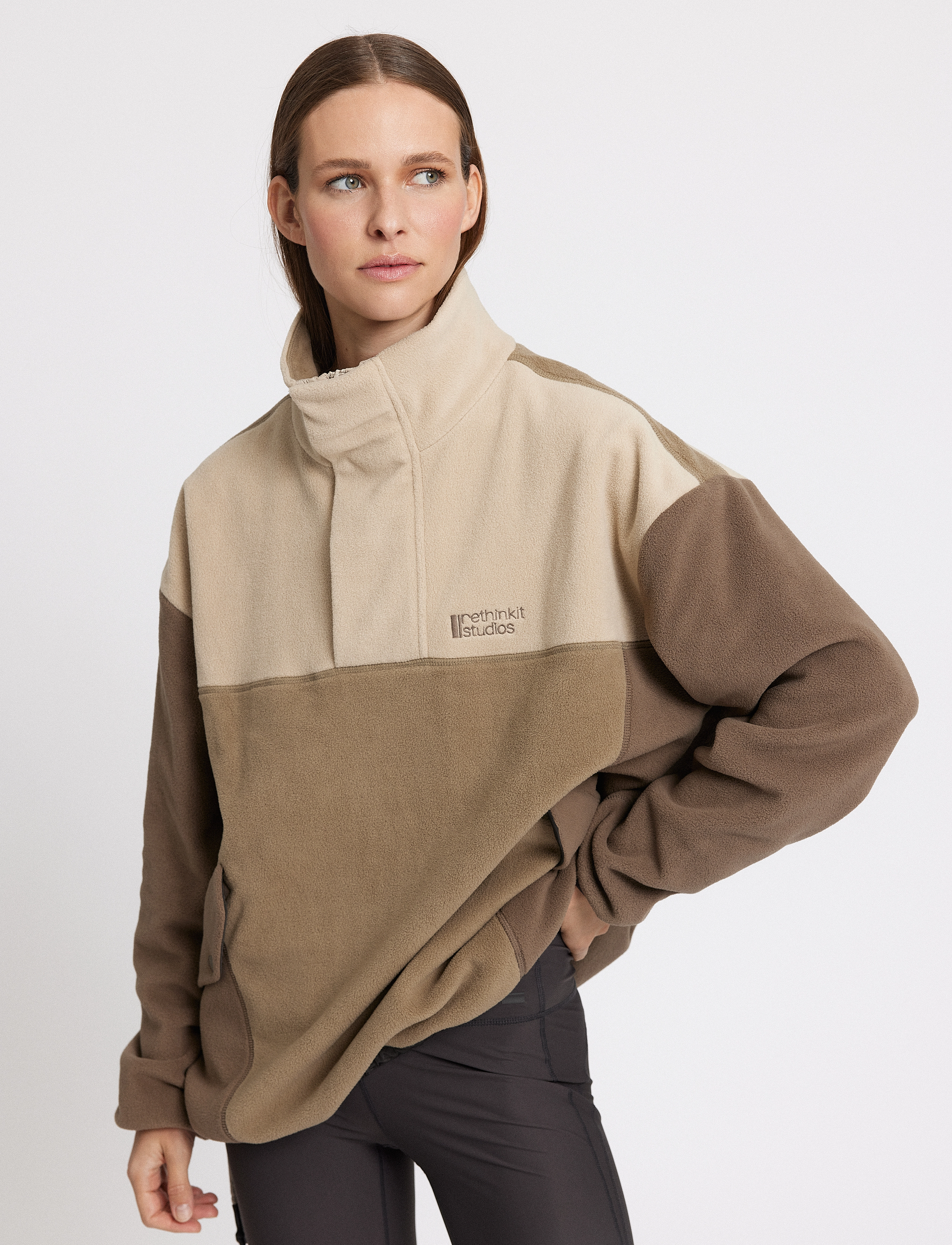 Rethinkit Studios - Polar Fleece Uni Campfire - multi brown - 5