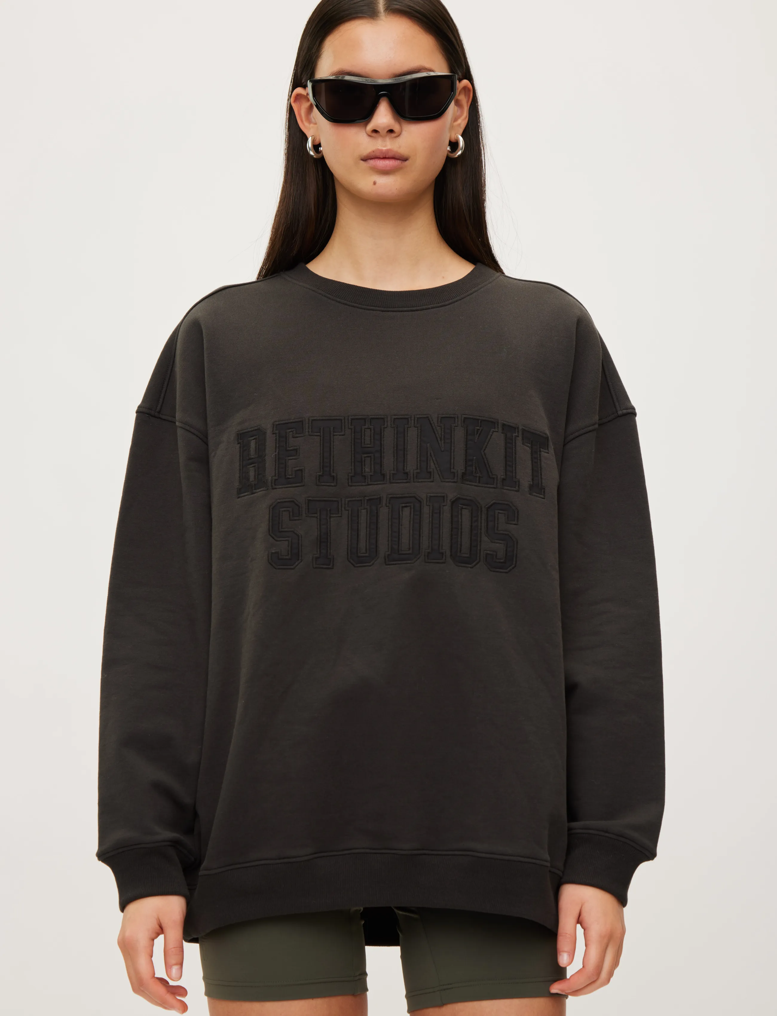 Rethinkit Studios - Sweat Shirt Logo - dressipluusid - almost black - 4