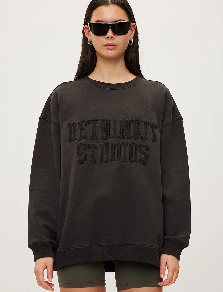 Rethinkit Studios - Sweat Shirt Logo - dressipluusid - almost black - 4