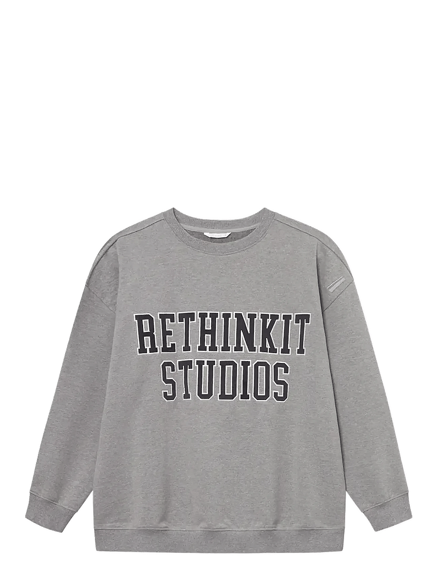 Rethinkit Studios - Sweat Shirt Logo - Överdelar - grey melange - 1