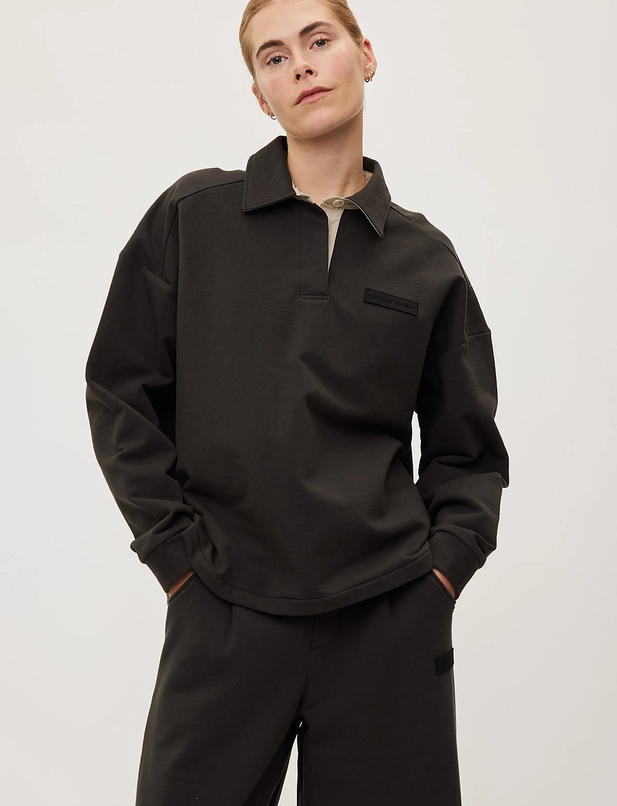 Rethinkit Studios - Sweat Shirt Polo One - poloer - almost black - 3