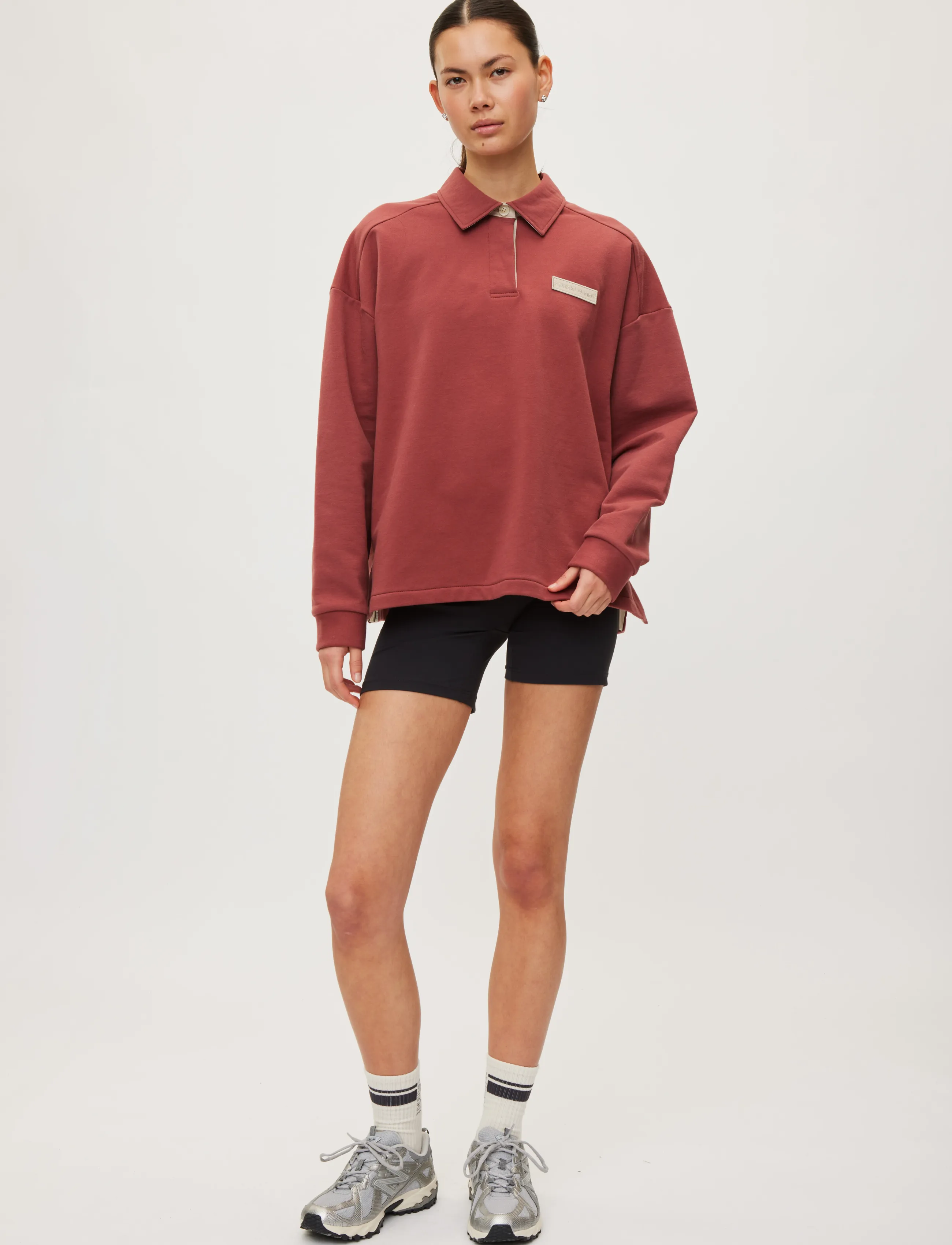 Rethinkit Studios Sweat Shirt Polo One, XL, Sports Oberteile & T-shirts, Burgunderrot - Sport Polos, Frauen