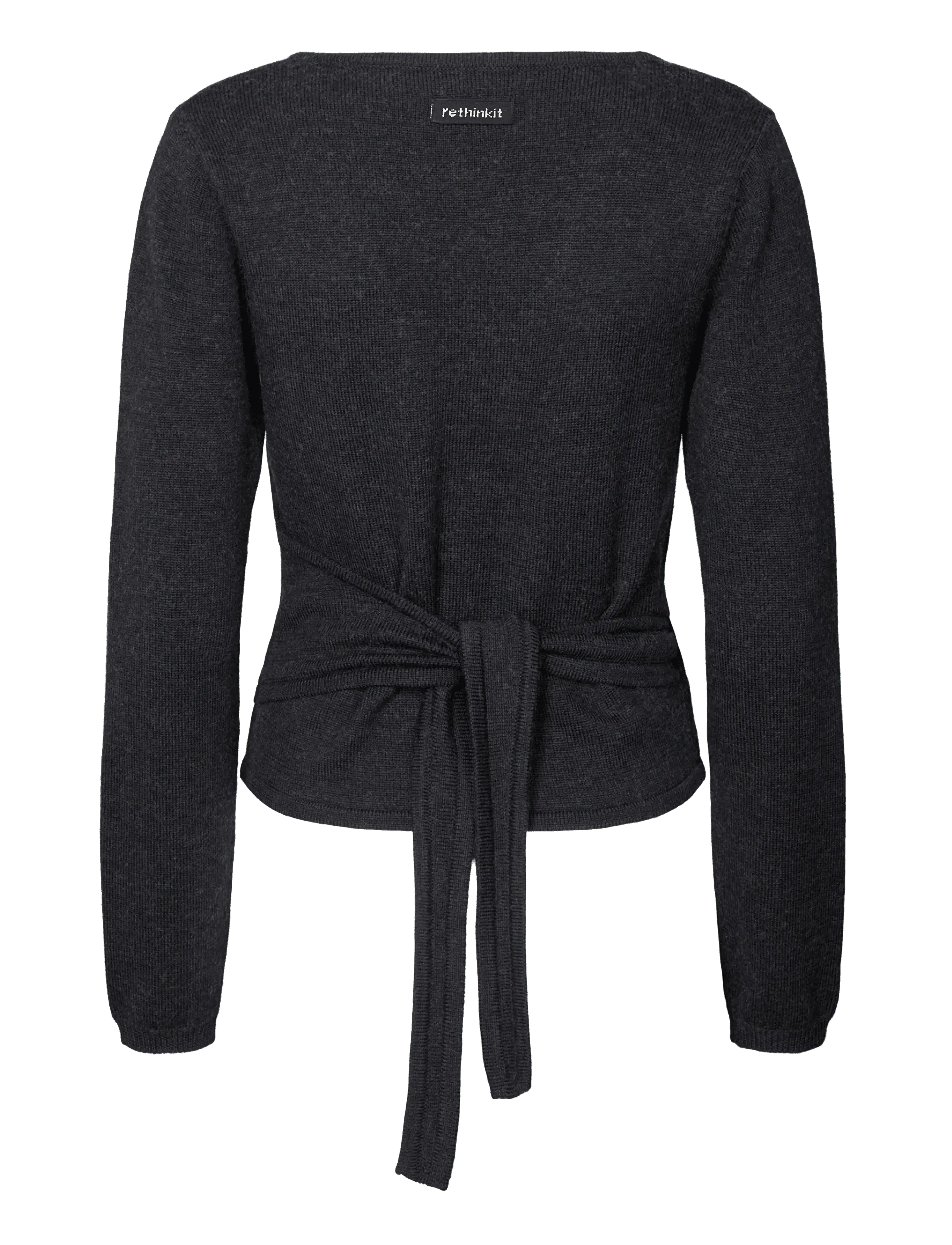 Rethinkit Studios - Wool Wrap Cardigan Keep Me - autumn savings - dark navy melange - 1