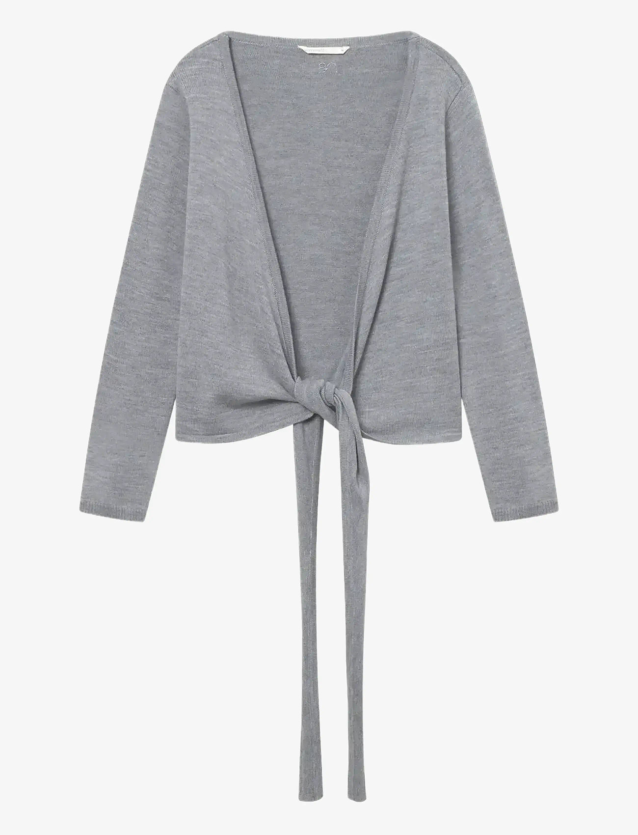 Rethinkit Studios - Wool Wrap Cardigan Keep Me - strik - light melange grey - 0