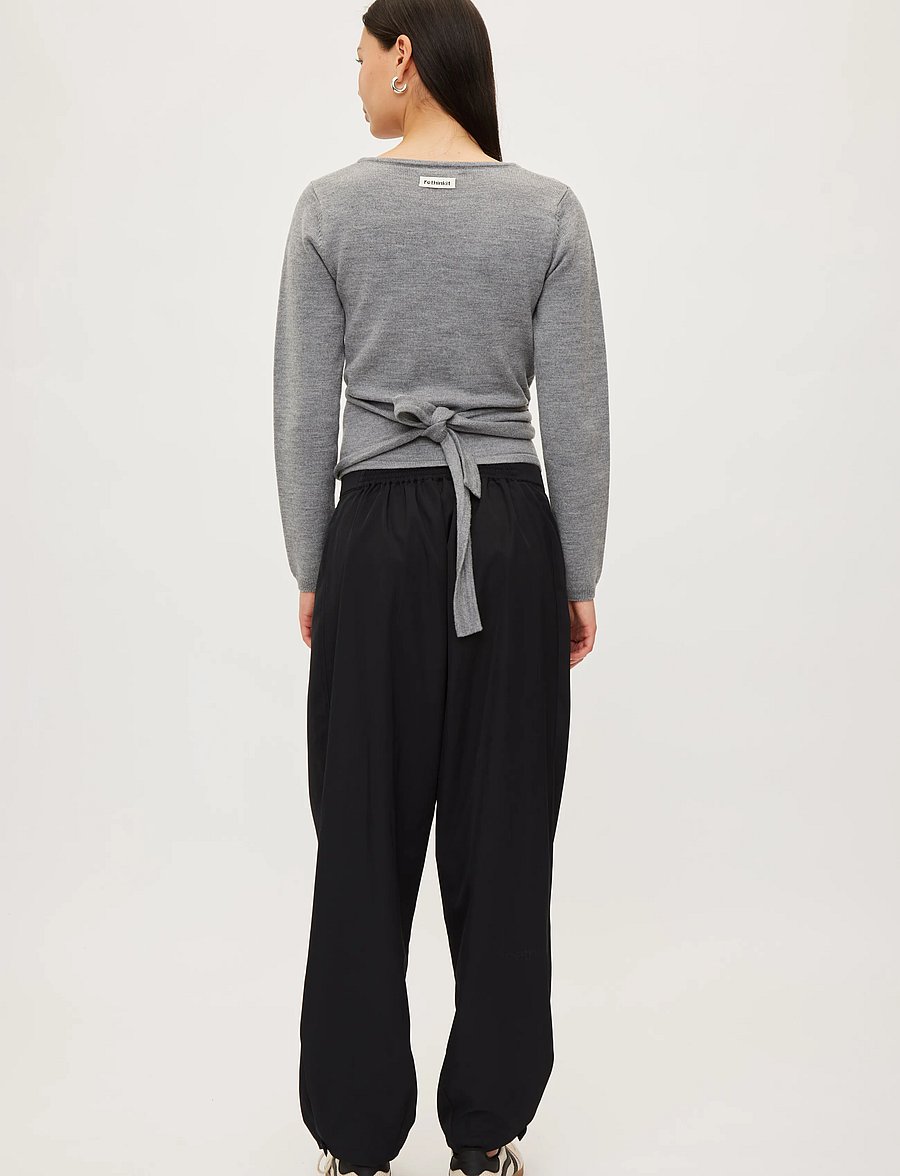 Rethinkit Studios - Wool Wrap Cardigan Keep Me - sweatshirts - light melange grey - 4