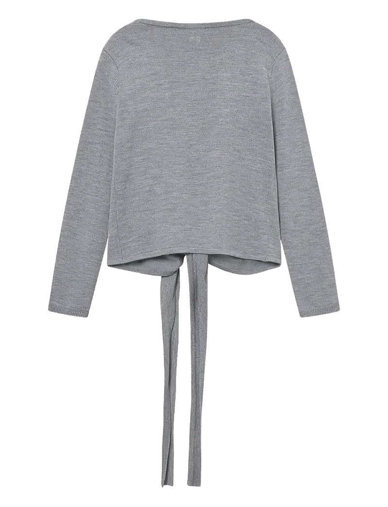 Rethinkit Studios - Wool Wrap Cardigan Keep Me - stickat - light melange grey - 2