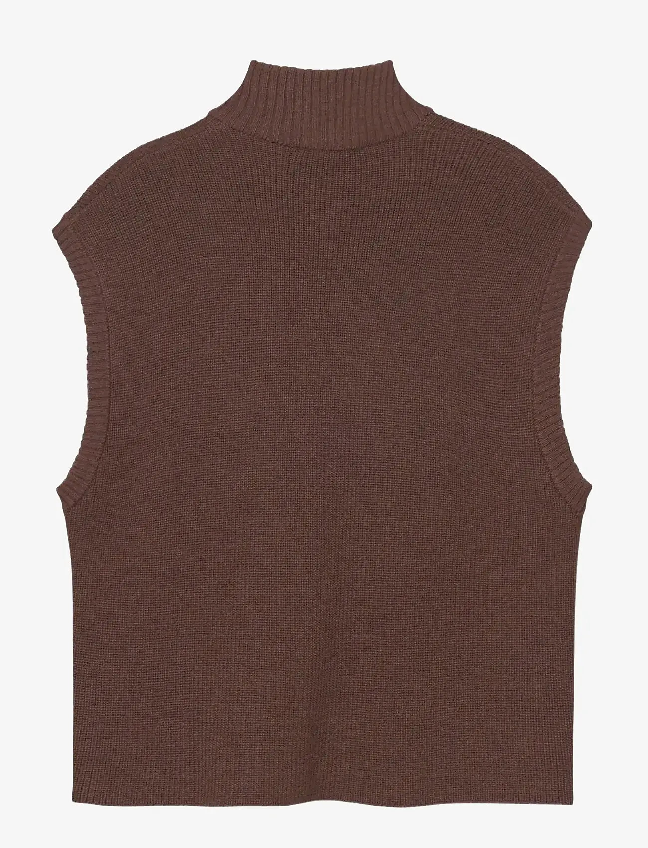 Rethinkit Studios - Wool Zip Vest Oslo - stickat - brown melange - 2