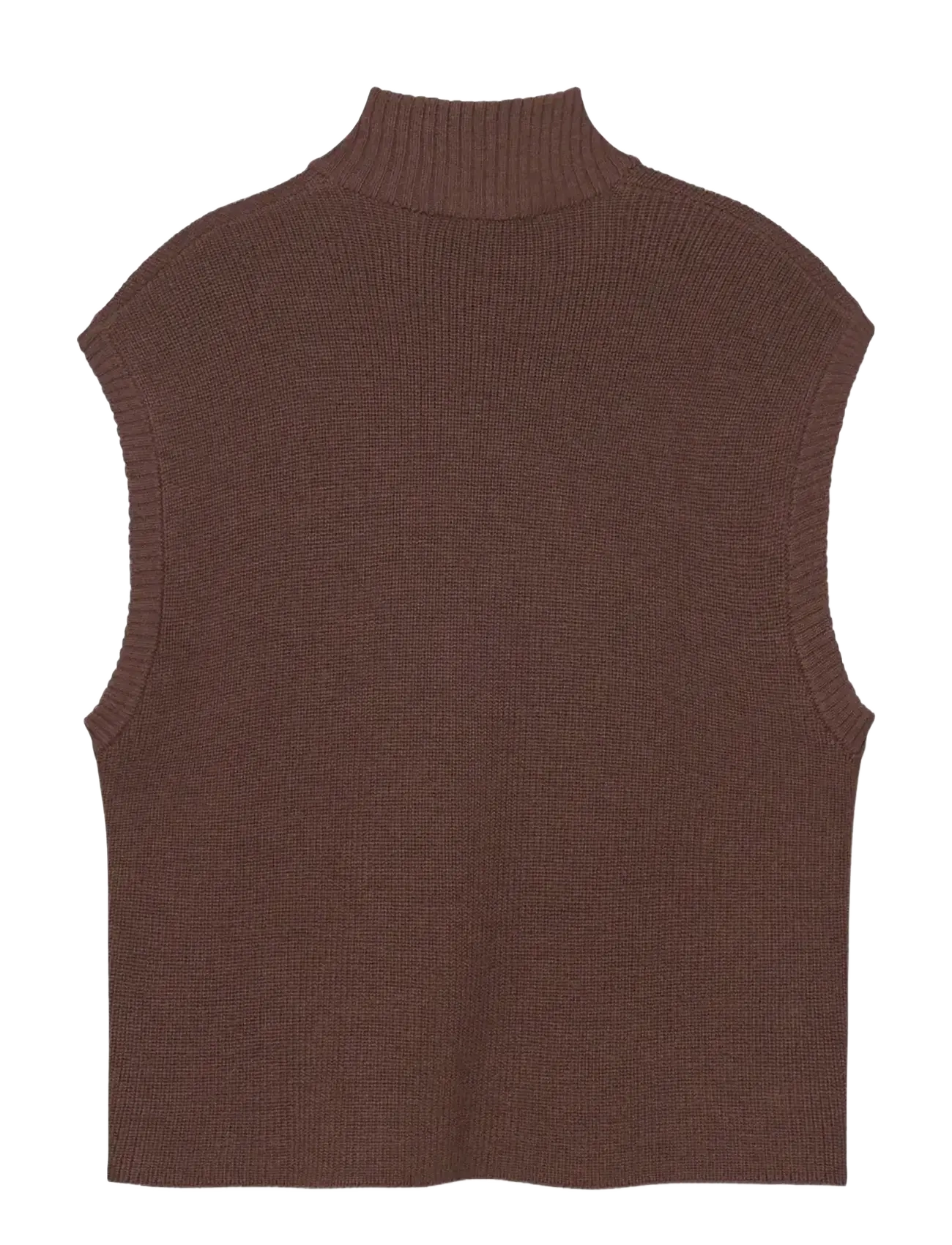 Rethinkit Studios - Wool Zip Vest Oslo - stickat - brown melange - 2
