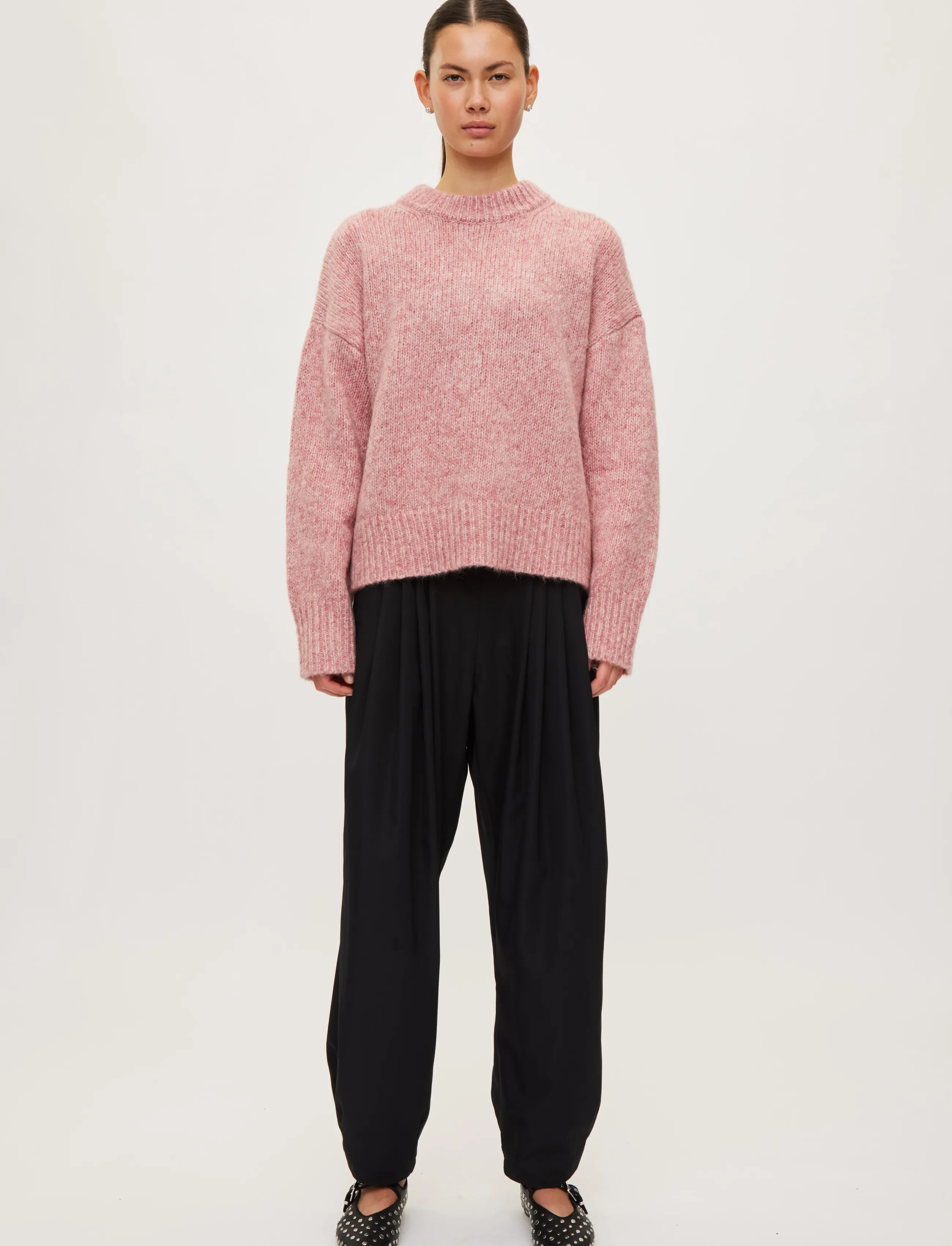 Rethinkit Studios - Knit Round Neck Slope - sweatshirts - snowberry melange - 0